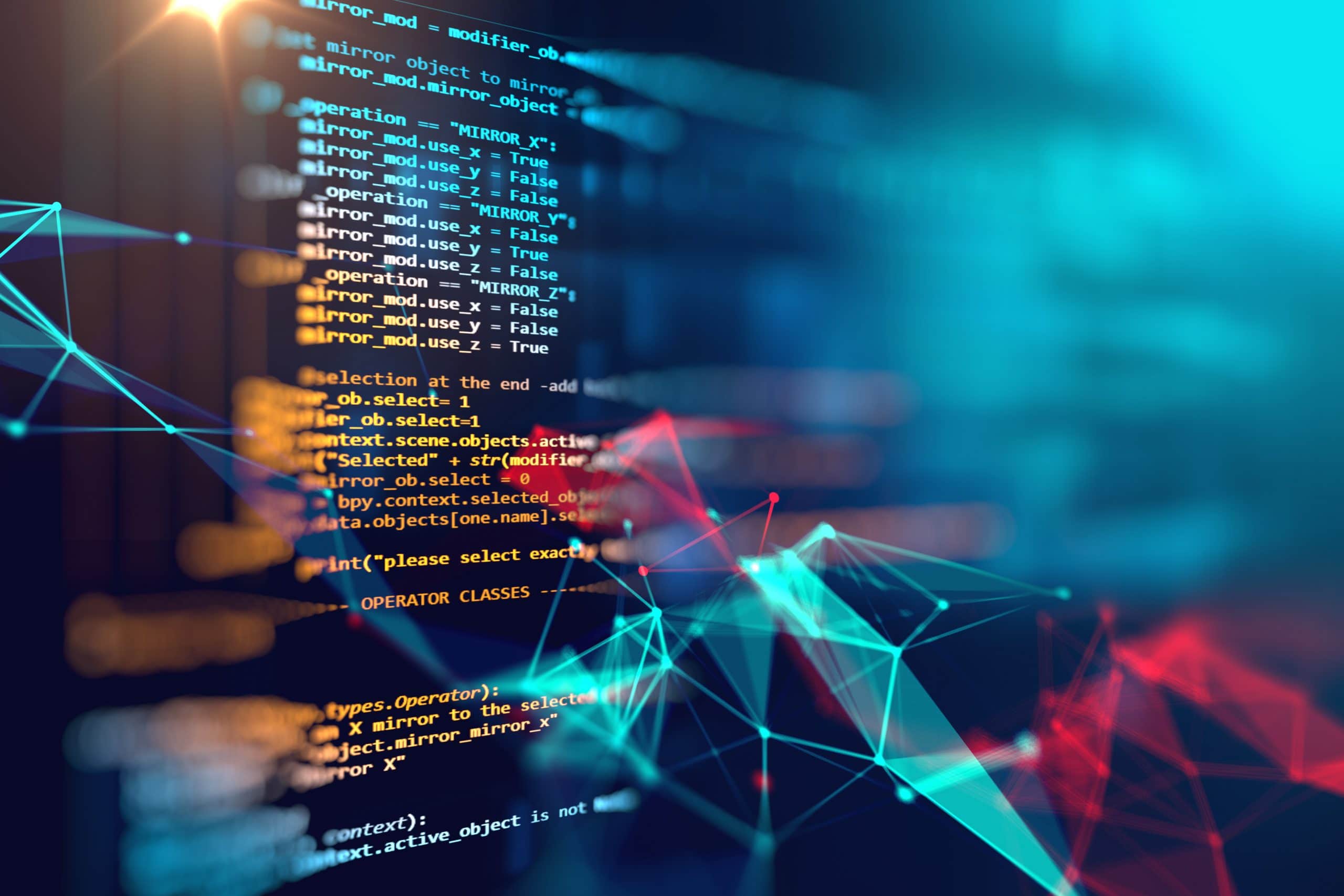 Programming code abstract technology background of software developer