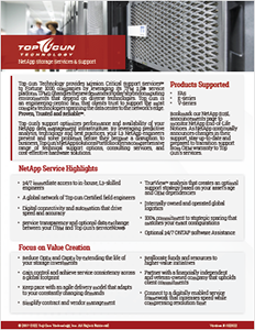 NetApp Storage Support Brochure NetApp Storage Support Brochure